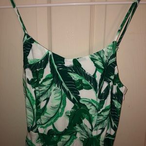 Old Navy Green and White Floral Strappy Dress